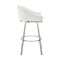 Armen Living Noran Swivel Counter Stool in Brushed Stainless Steel with White Faux Leather 840254335745 - alternate 4